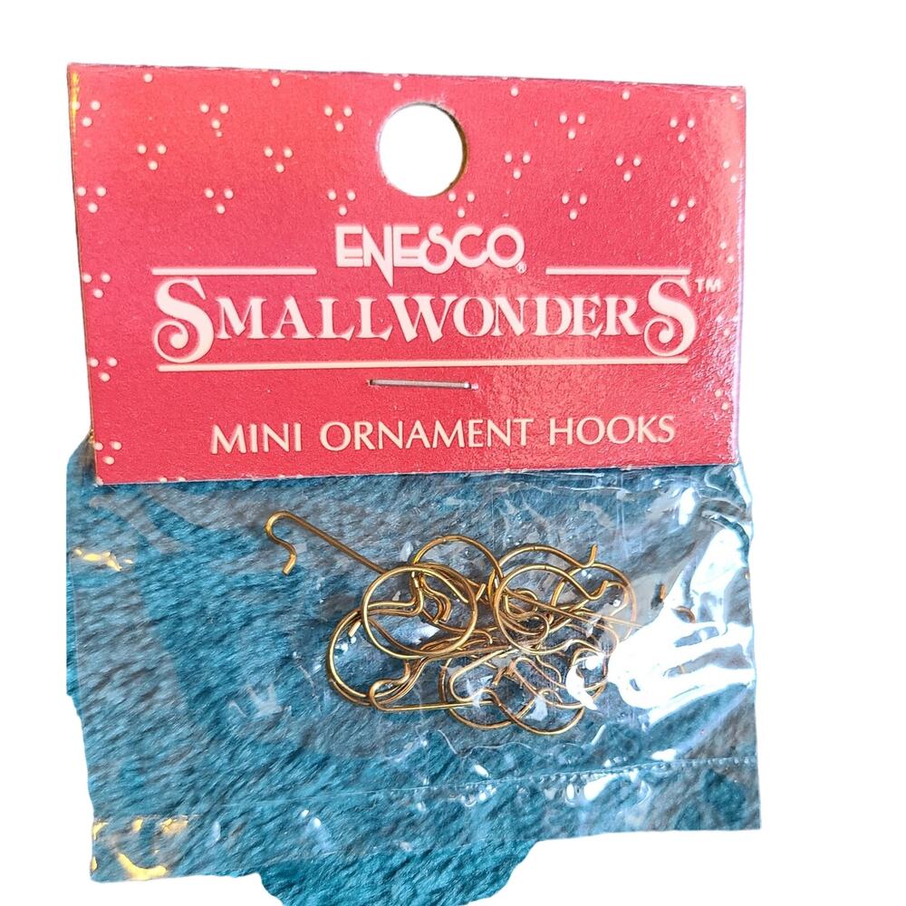vintage 1989 Mini ornament hooks Brass small wonders Enesco 24 peices